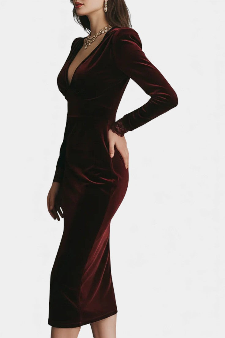 Velvet and Lace Radegondé Midi Dress