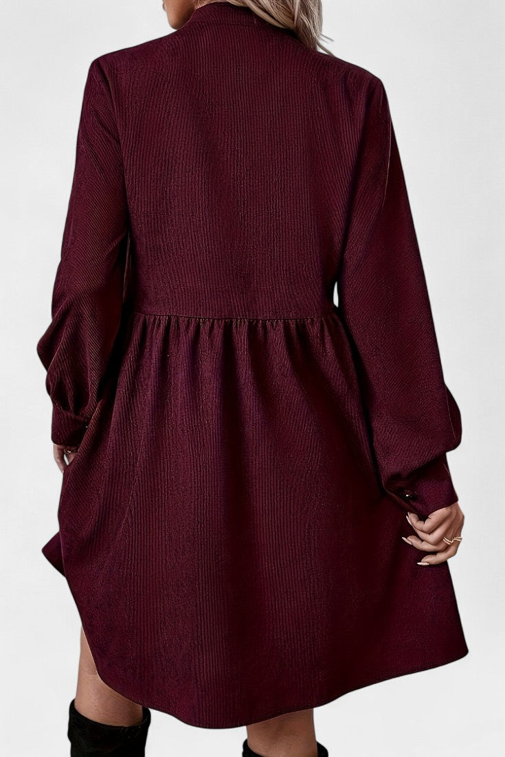 Zita High-Collar Midi Dress