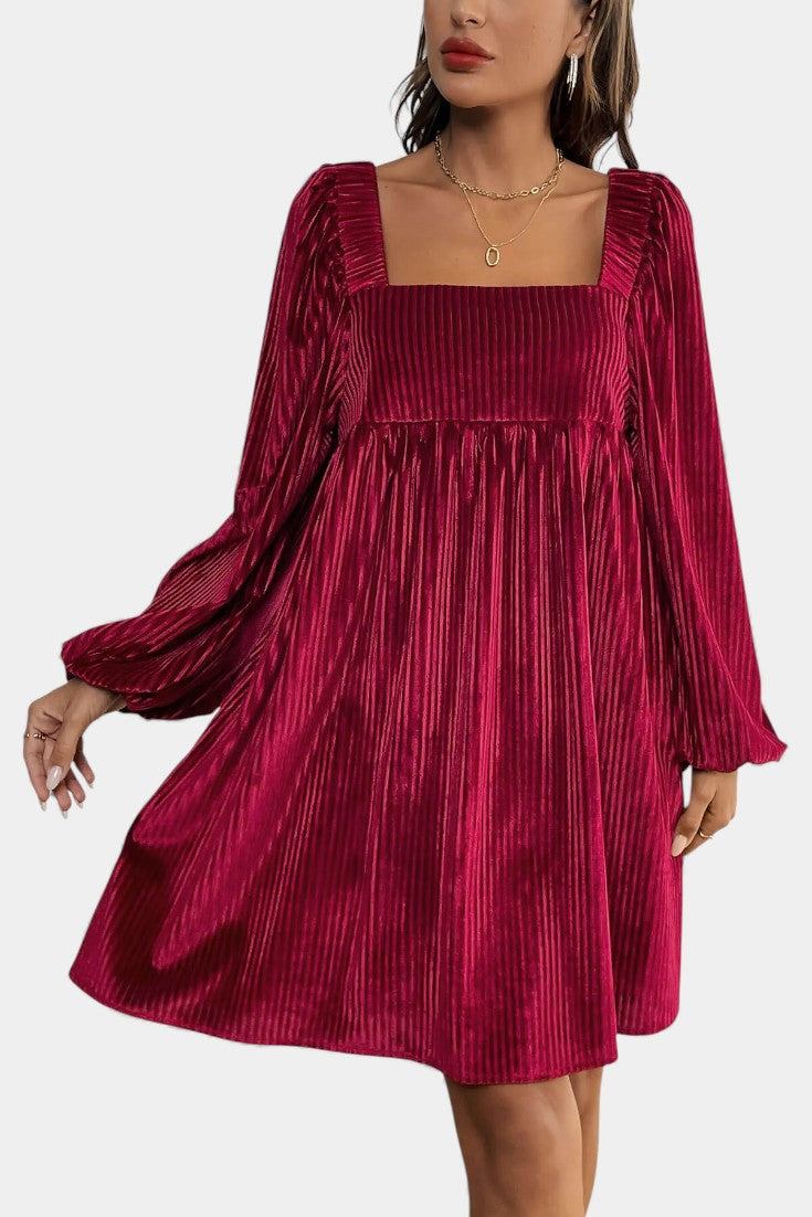 Pleated Velvet Midi Robe by Adrenia