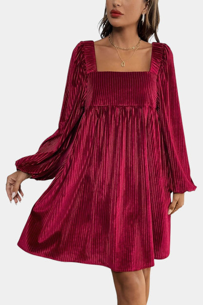 Pleated Velvet Midi Robe by Adrenia