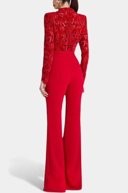 Sima™ - Lace High Neck Jumpsuit
