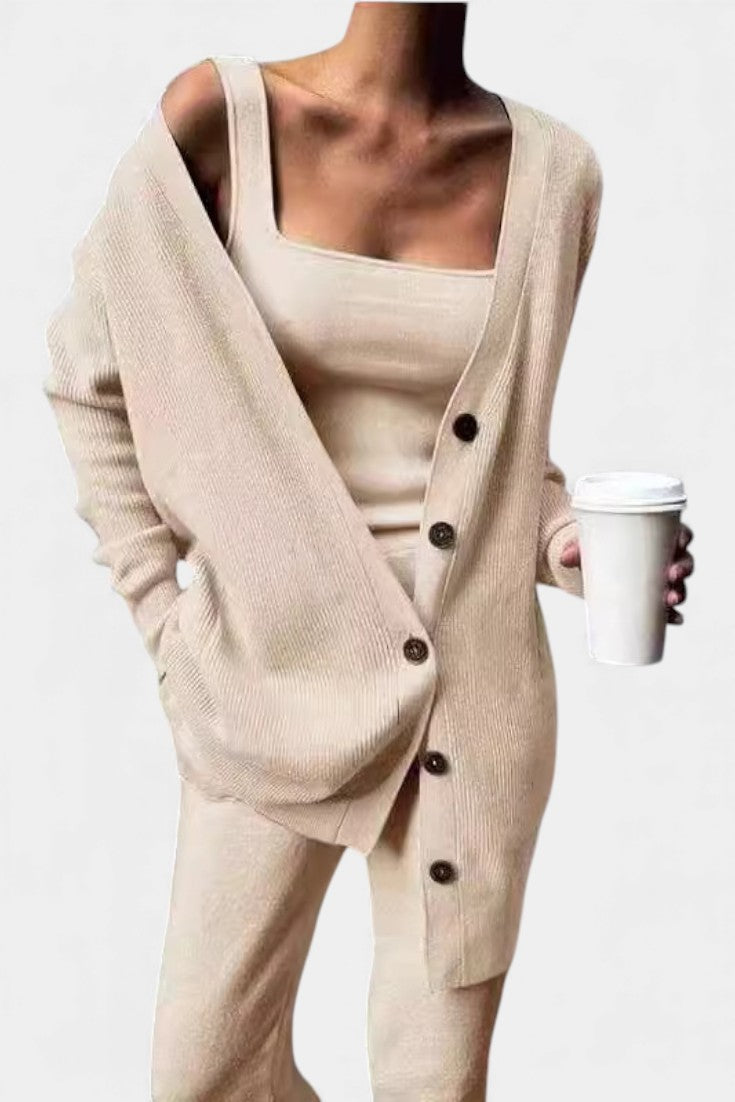 Clélia™ - Cozy Knit Three-Piece Ensemble
