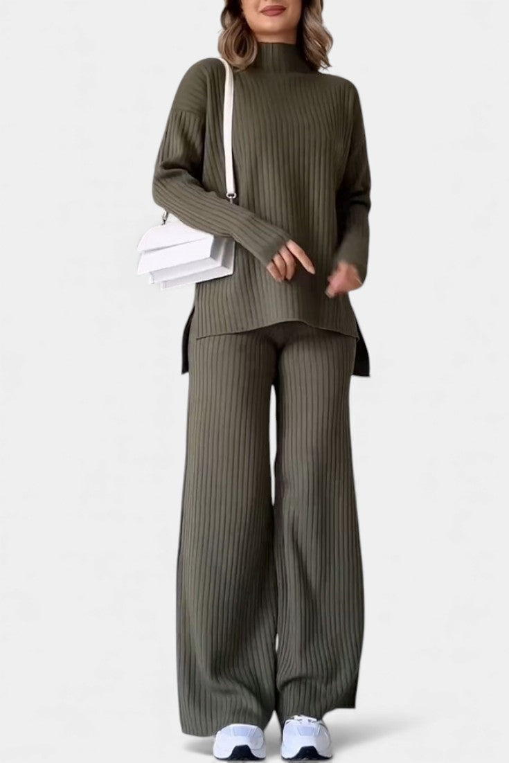 Florisse™ - Stylish Casual Knit Set with Side Slit