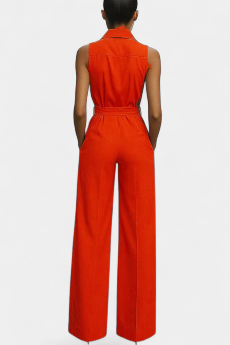 Ariella™ - Structured Lapel Casual Jumpsuit