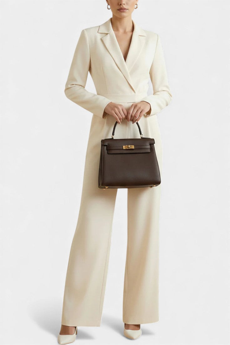 Ximena™ - High-Waisted Long Sleeve Jumpsuit Featuring Pockets