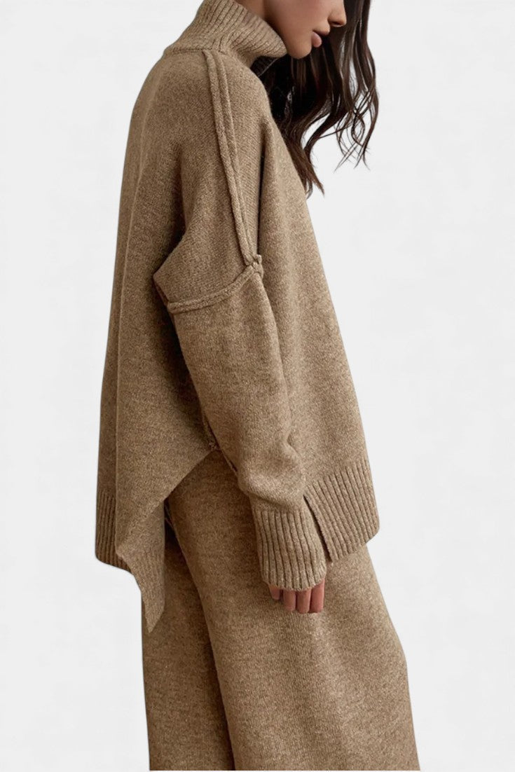 Xylia™ - Knit Set with Turtleneck and Wide-Leg Trousers