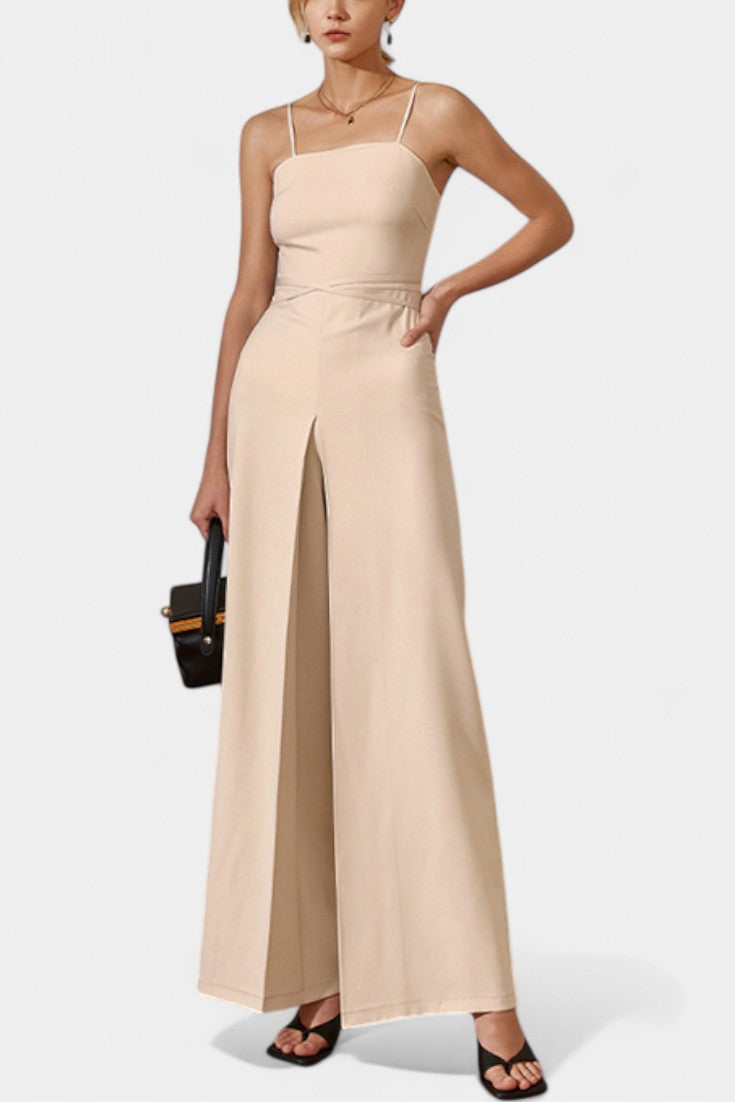 Lindsey™ -  Strapless Wide Leg Jumpsuit with Tied Waist