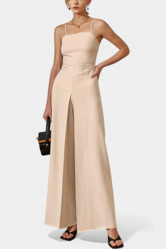 Lindsey™ -  Strapless Wide Leg Jumpsuit with Tied Waist