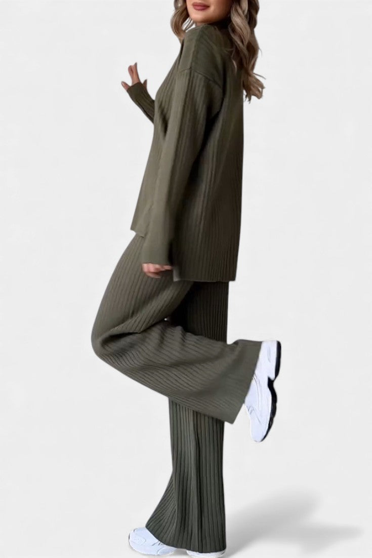 Florisse™ - Stylish Casual Knit Set with Side Slit