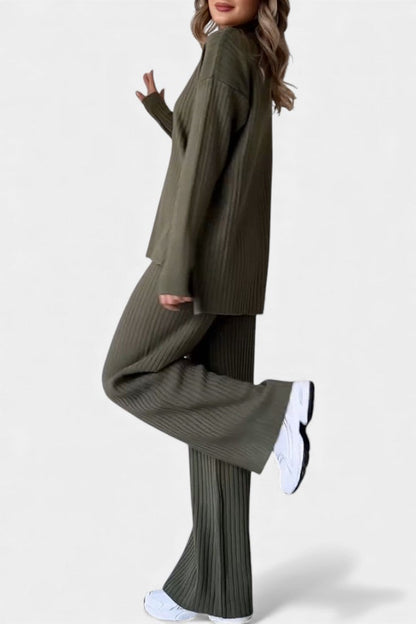 Florisse™ - Stylish Casual Knit Set with Side Slit