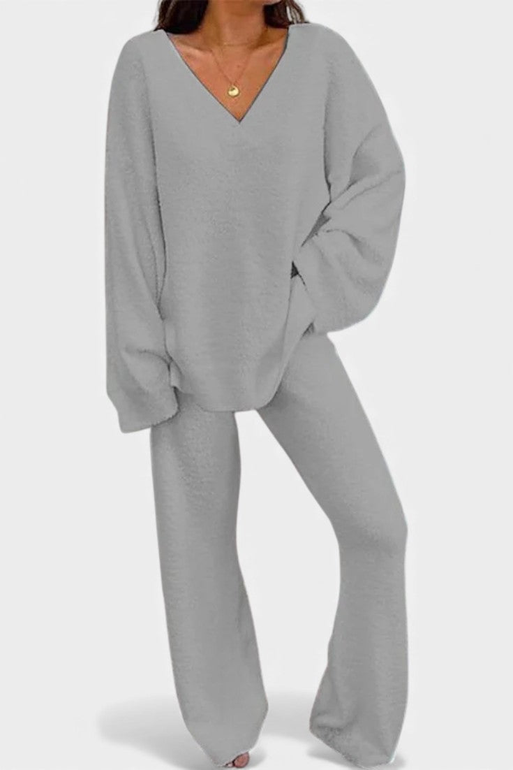 Siléale™ - Cozy V-Neck Two-Piece Daily Outfit