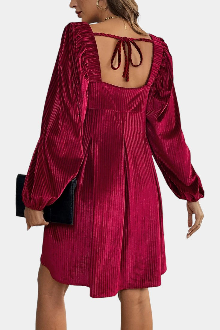Pleated Velvet Midi Robe by Adrenia