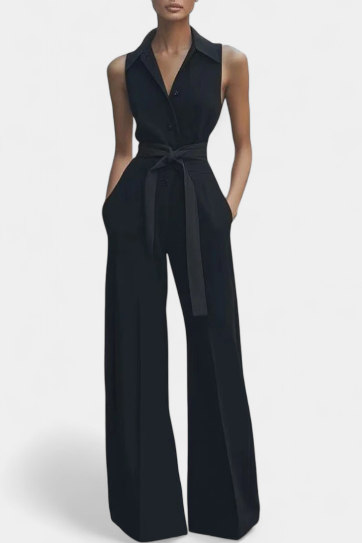 Ariella™ - Structured Lapel Casual Jumpsuit