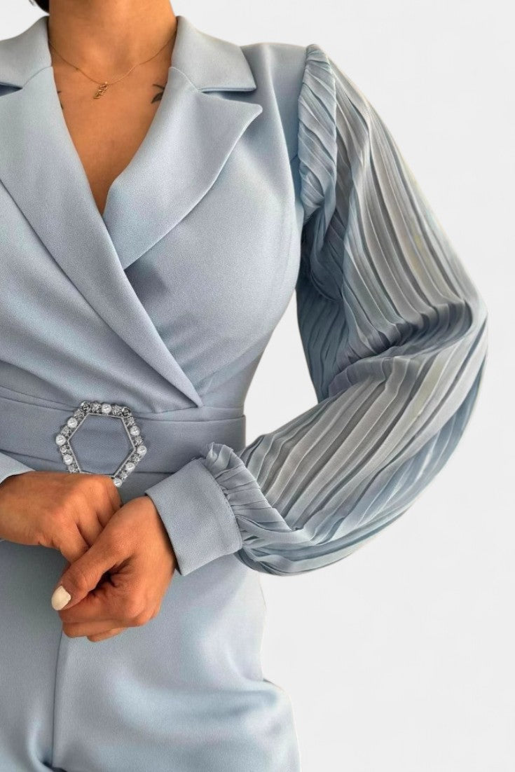 Dénéa™ - Elegant Jumpsuit with Tailored Collar and Ruffled Accents