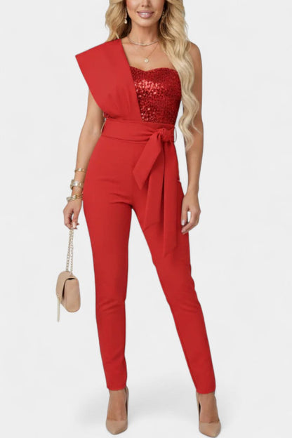 Layla™ -  Asymmetrical Sequin Bodysuit