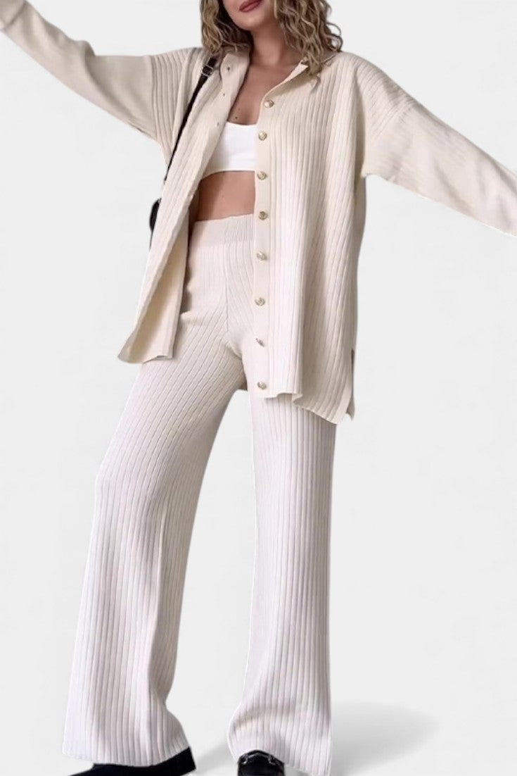 Striped™ - Jacquard Knit Two-Piece Set with Thoughtful Design