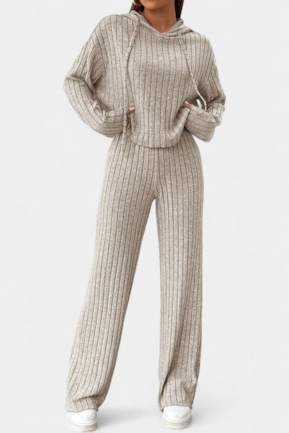 Federica™ - Striped Knit Hoodie and Pants Set
