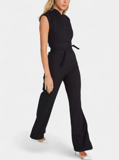 Leona™ -  High-Neck Sleeveless Jumpsuit with Flared Legs