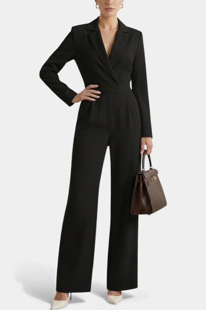 Ximena™ - High-Waisted Long Sleeve Jumpsuit Featuring Pockets