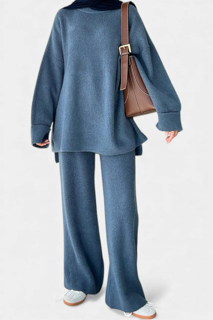 Quirina™ - Relaxed Ensemble with Round Neckline and Flowing Pants
