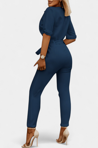 Vivienne™ - V-Neck Jumpsuit with Elegant Flowing Design