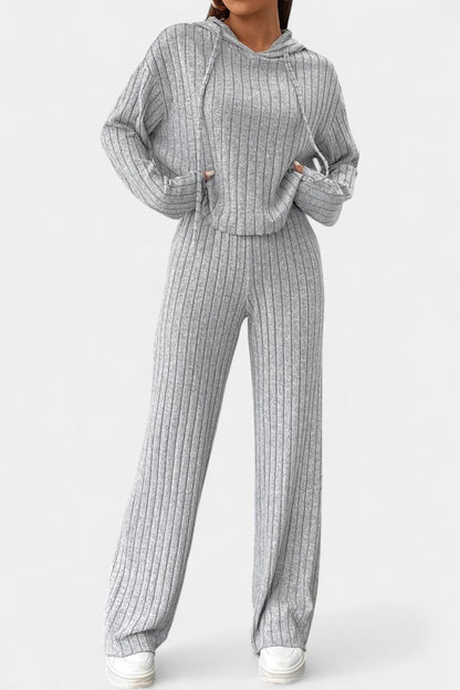 Federica™ - Striped Knit Hoodie and Pants Set