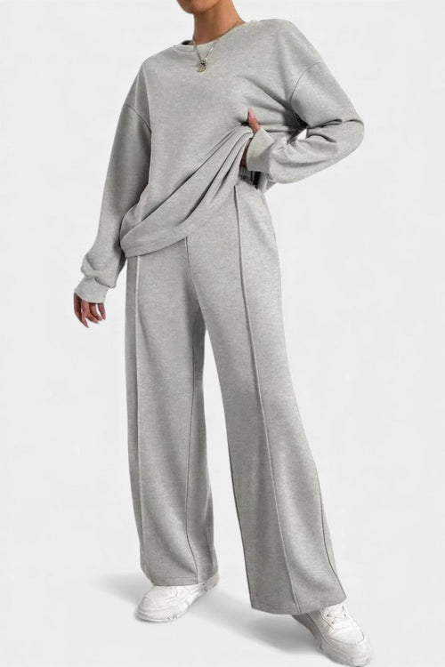 Tiara™ - Relaxed Fit Sweatshirt & High-Waisted Trousers Set