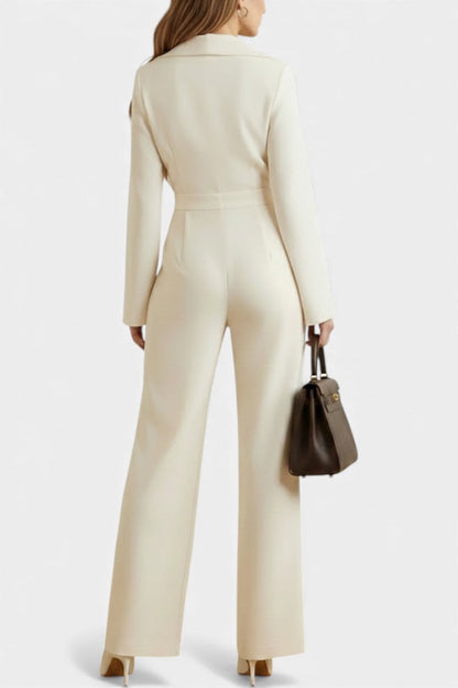 Ximena™ - High-Waisted Long Sleeve Jumpsuit Featuring Pockets