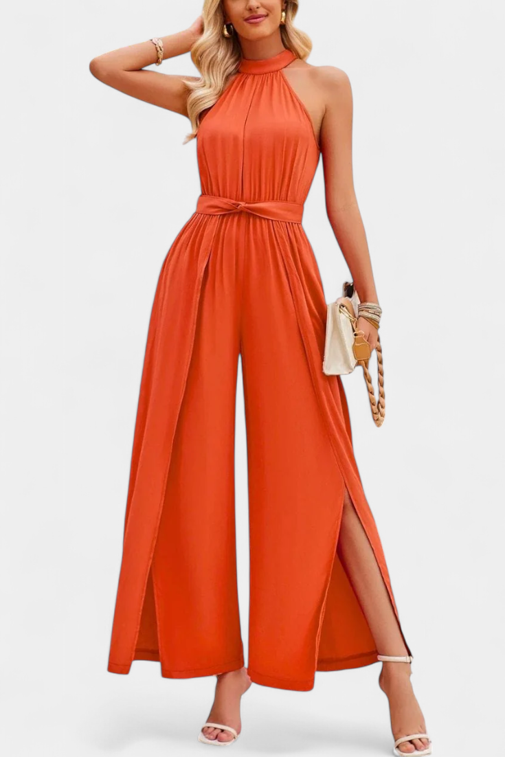 Nerya™ -  One-Shoulder Jumpsuit with Bow Accent