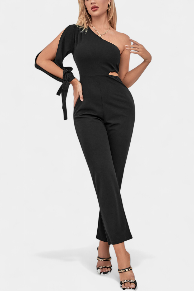 Sahar™ - Asymmetrical Knot Detail Jumpsuit