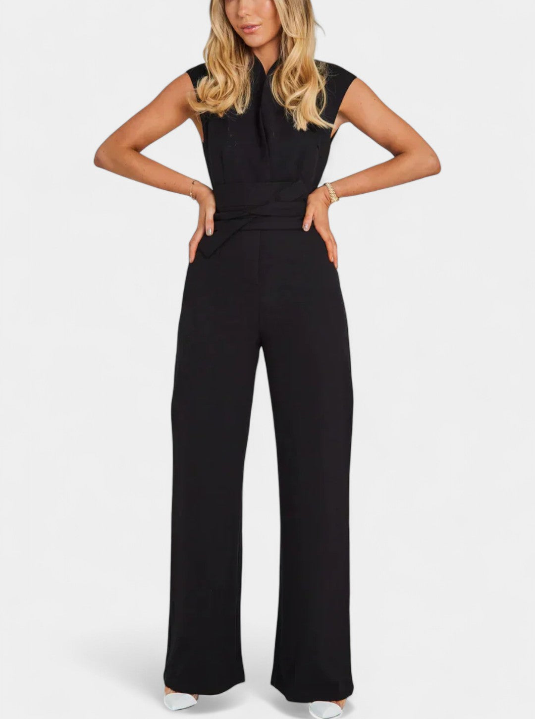 Leona™ -  High-Neck Sleeveless Jumpsuit with Flared Legs