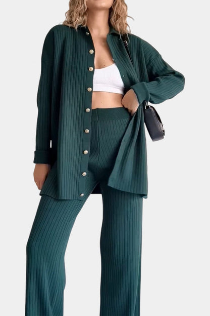 Striped™ - Jacquard Knit Two-Piece Set with Thoughtful Design