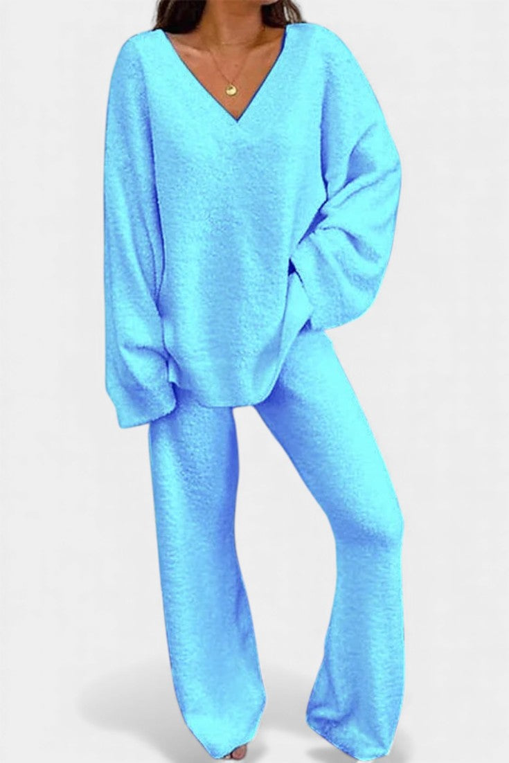 Siléale™ - Cozy V-Neck Two-Piece Daily Outfit