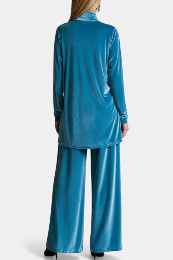 Tifenn™ - Velvet High-Top Sneakers and Split Pants with High Collar