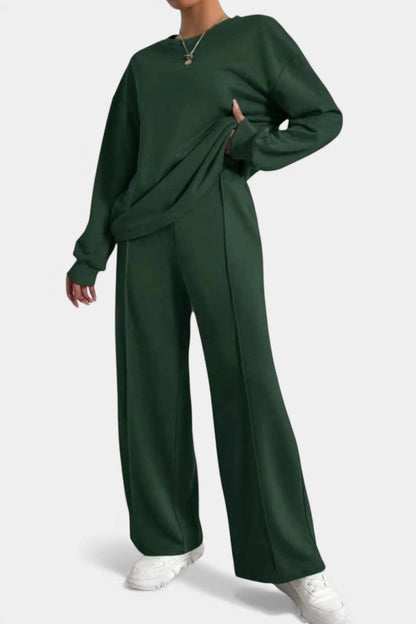 Tiara™ - Relaxed Fit Sweatshirt & High-Waisted Trousers Set