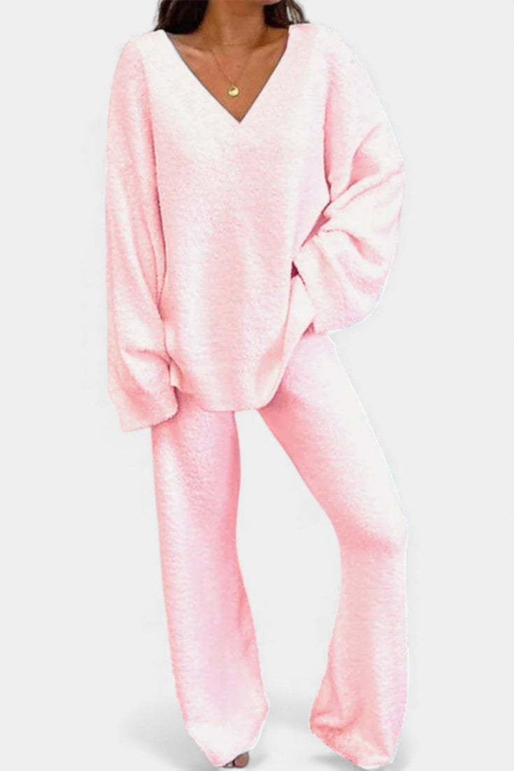 Siléale™ - Cozy V-Neck Two-Piece Daily Outfit