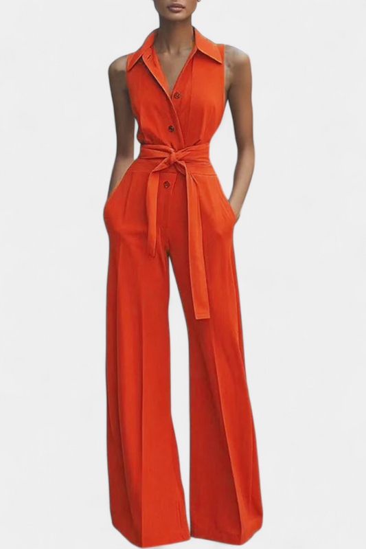 Ariella™ - Structured Lapel Casual Jumpsuit