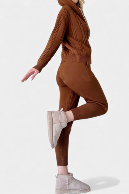 Perdita™ - Cardigan & Twisted Jacquard Sweater Set - Casual Style