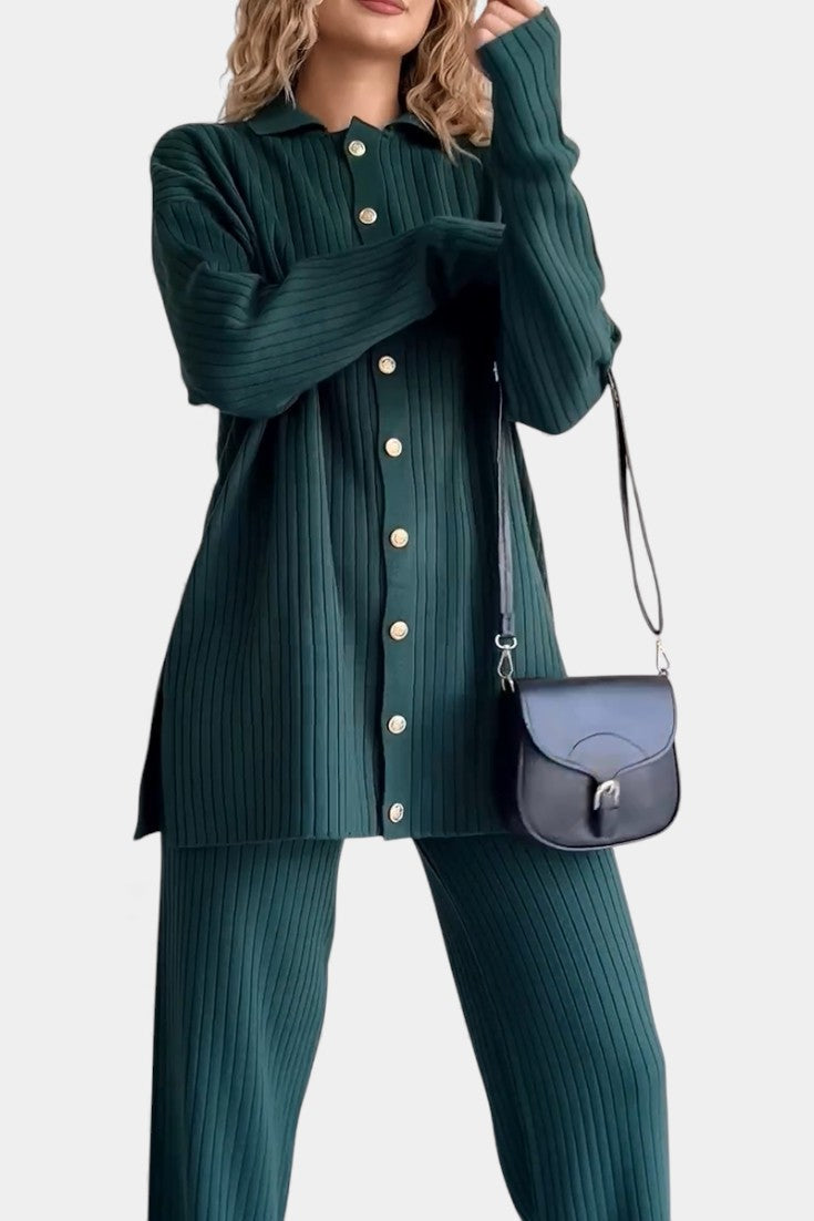 Striped™ - Jacquard Knit Two-Piece Set with Thoughtful Design