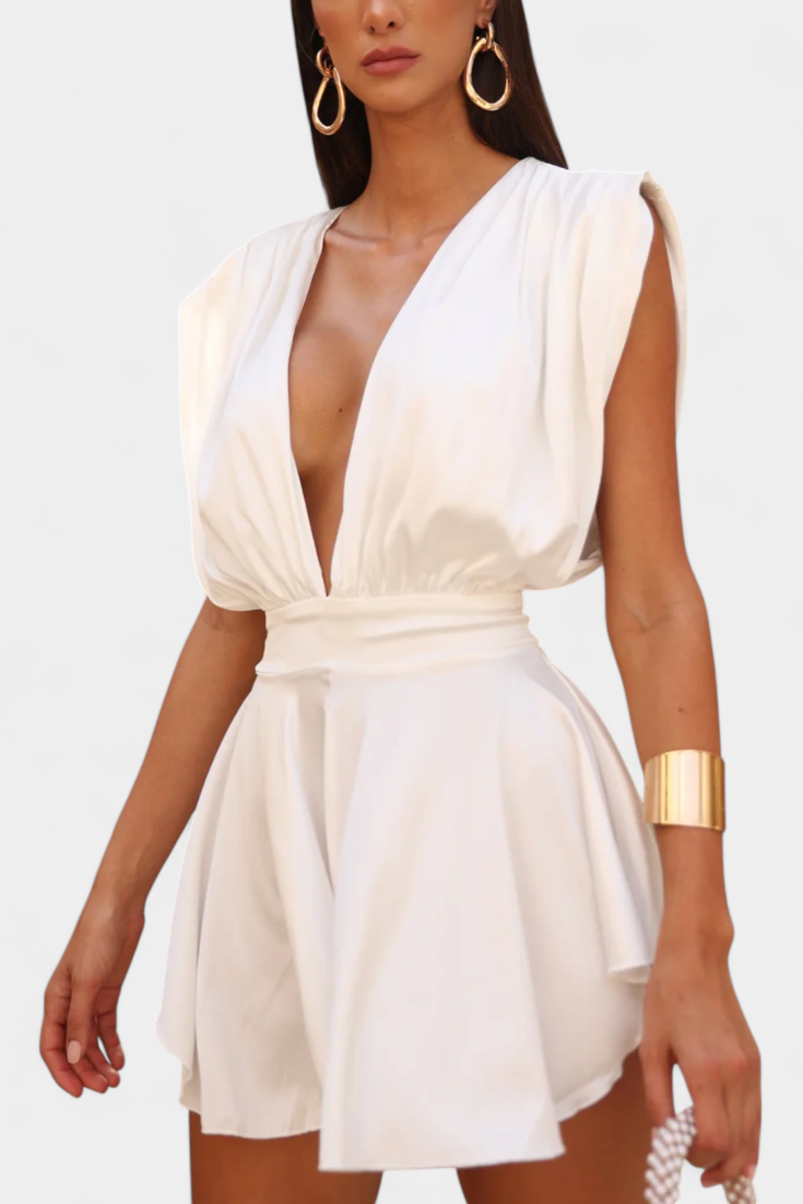 Rosalba™ -  Chic Cape Jumpsuit with Plunging Neckline and Tailored Waist