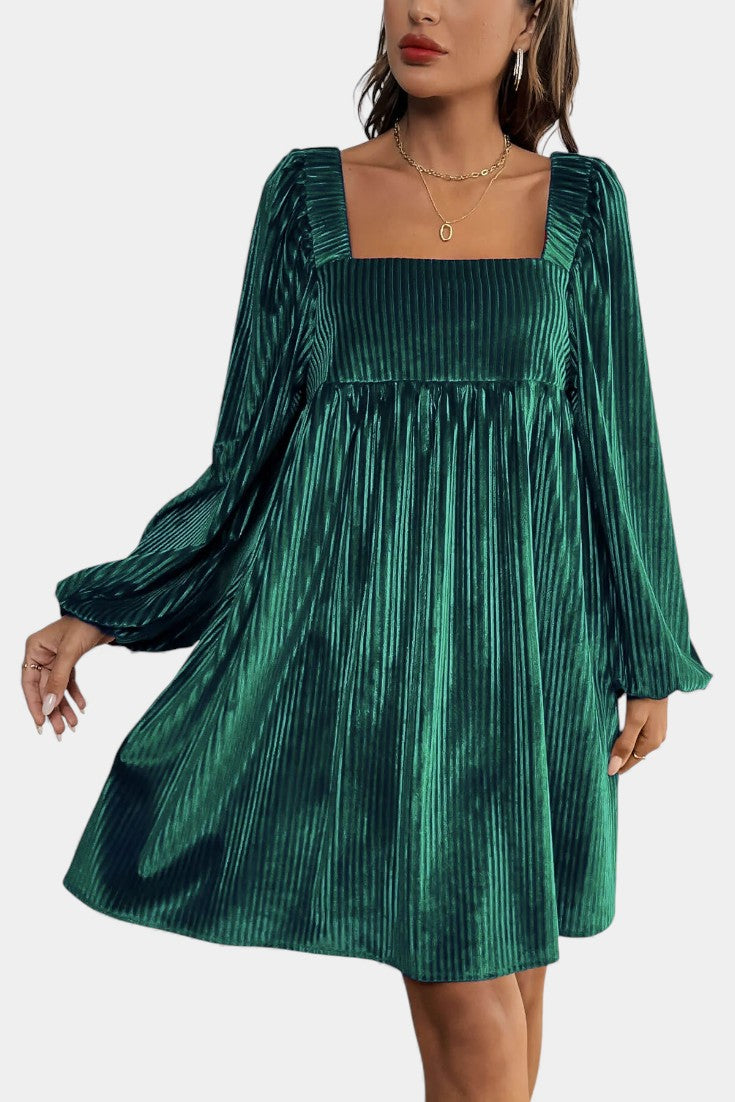 Pleated Velvet Midi Robe by Adrenia