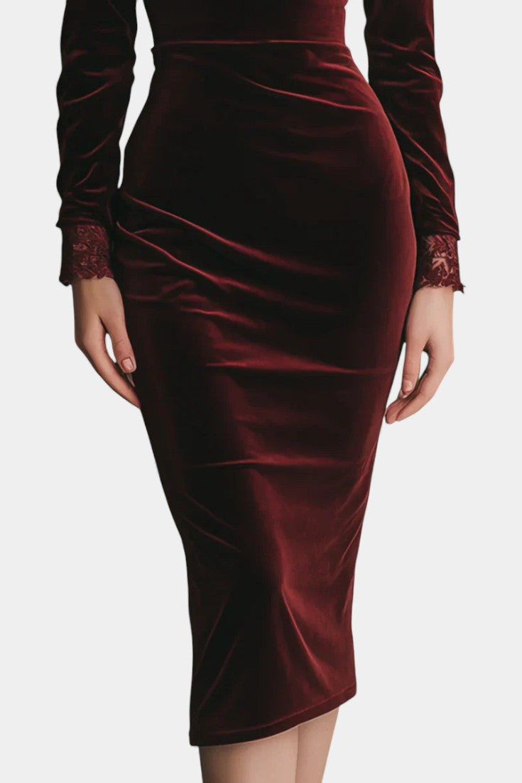 Velvet and Lace Radegondé Midi Dress