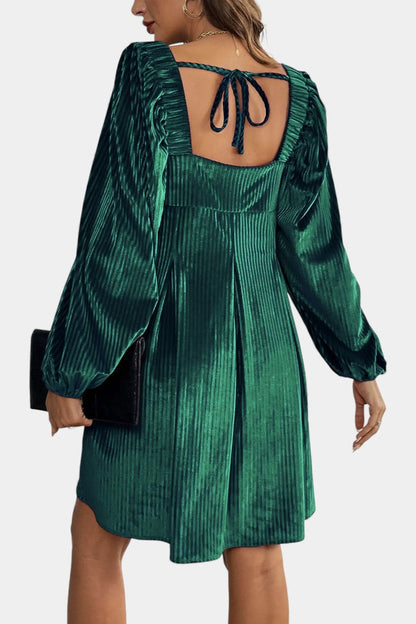 Pleated Velvet Midi Robe by Adrenia