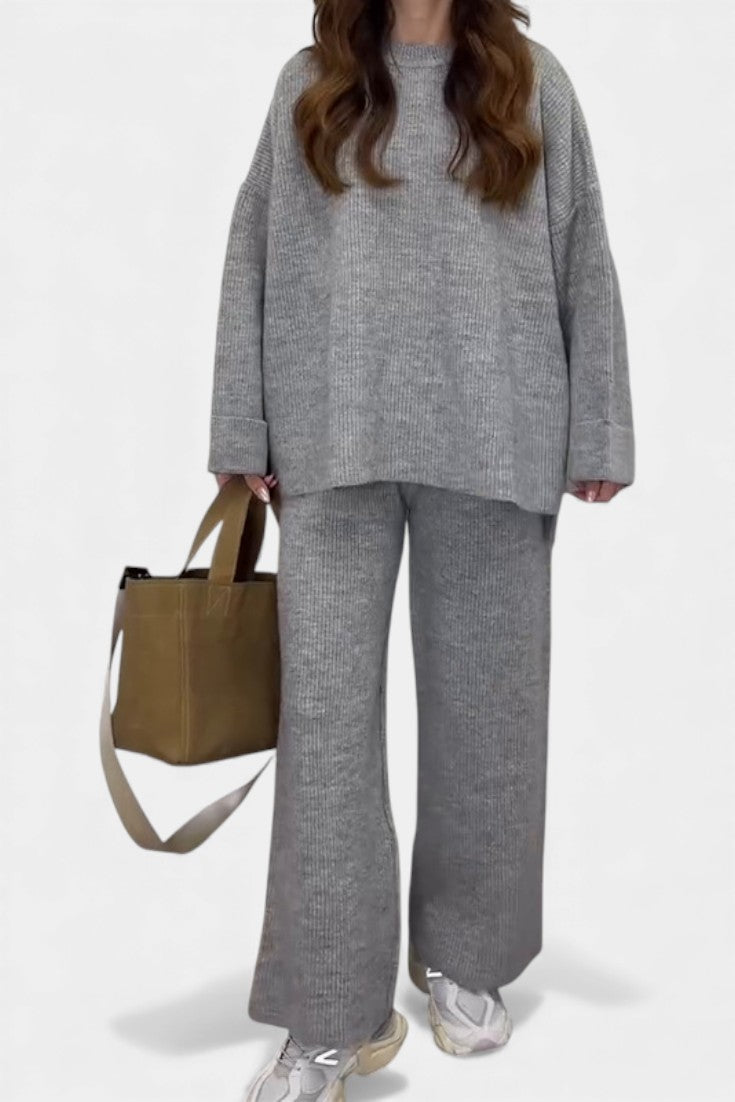 Quirina™ - Relaxed Ensemble with Round Neckline and Flowing Pants