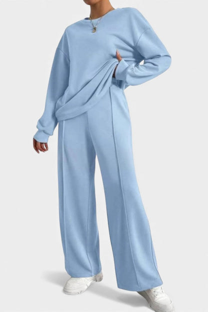 Tiara™ - Relaxed Fit Sweatshirt & High-Waisted Trousers Set