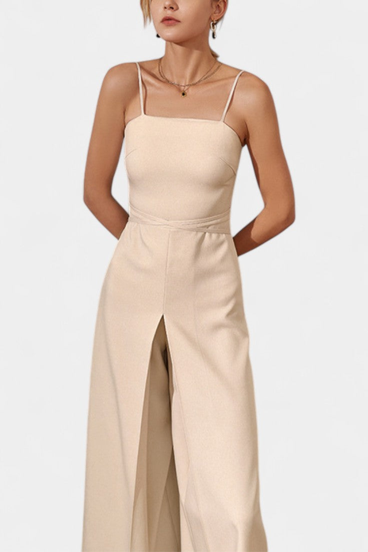 Lindsey™ -  Strapless Wide Leg Jumpsuit with Tied Waist