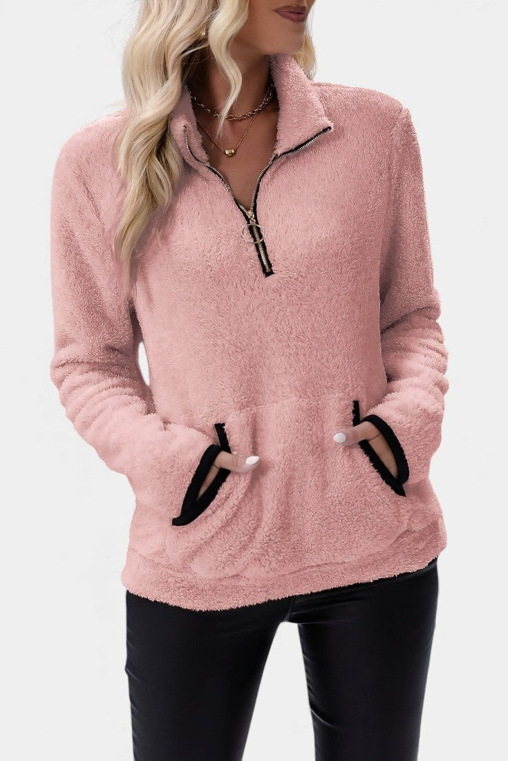 Marusya Fleece Sweater with Half-Zip