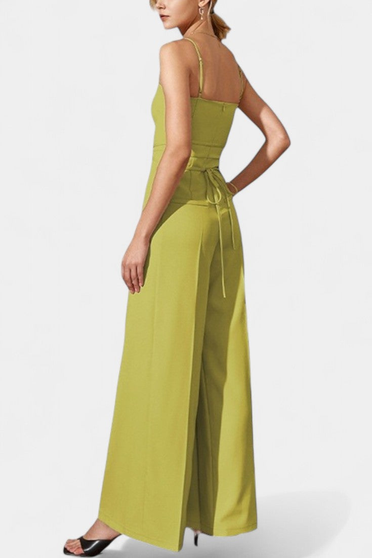 Lindsey™ -  Strapless Wide Leg Jumpsuit with Tied Waist