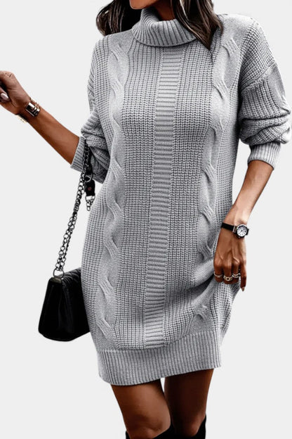 Taciana Long Sleeve Roll Neck Knitted Dress