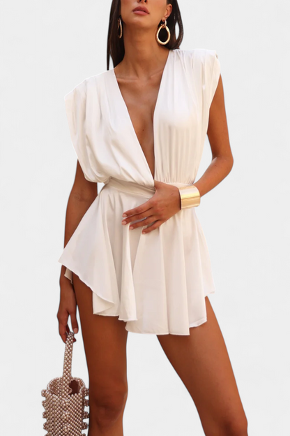 Rosalba™ -  Chic Cape Jumpsuit with Plunging Neckline and Tailored Waist